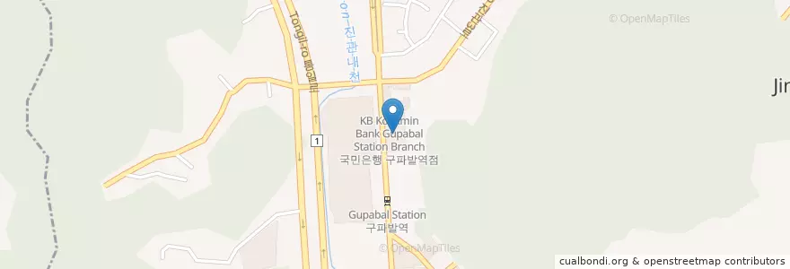 Mapa de ubicacion de 던킨도너츠 구파발역점 en Corée Du Sud, Séoul, 은평구, 진관동.