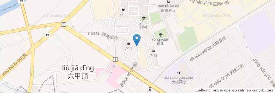 Mapa de ubicacion de 美食典範便當 en 臺灣, 臺南市, 永康區.