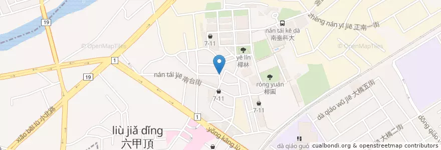 Mapa de ubicacion de 紅豆早午餐 en 臺灣, 臺南市, 永康區.