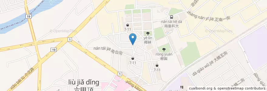 Mapa de ubicacion de 葡萄園複合式餐飲 en Taiwan, Tainan, Yongkang.