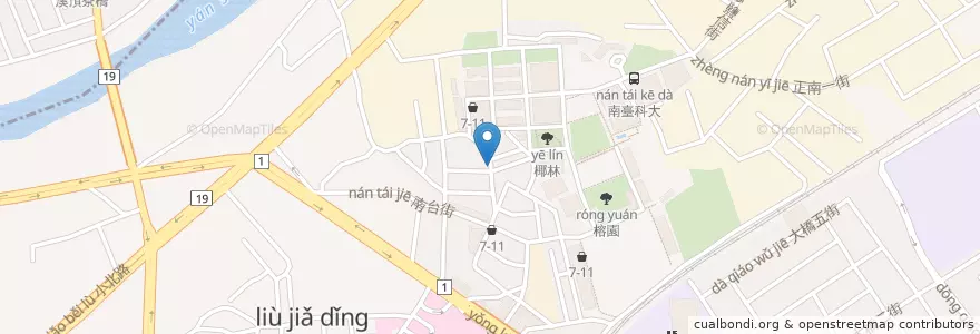 Mapa de ubicacion de 維珍麵店 en تايوان, تاينان, 永康區.