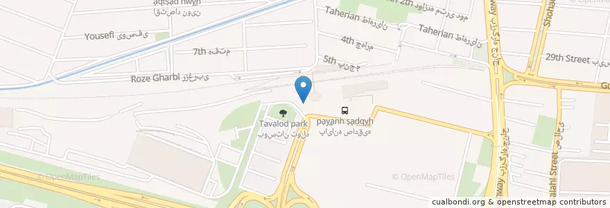 Mapa de ubicacion de سرویس بهداشتی en 이란, 테헤란, شهرستان تهران, 테헤란, بخش مرکزی شهرستان تهران.