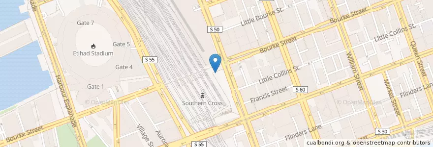 Mapa de ubicacion de Tower Sushi en Australië, Victoria, City Of Melbourne.