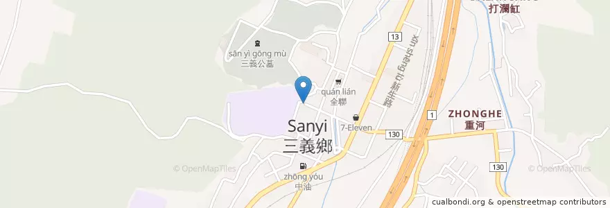 Mapa de ubicacion de 三義建中國小 en 타이완, 타이완성, 먀오리 현, 싼이향.