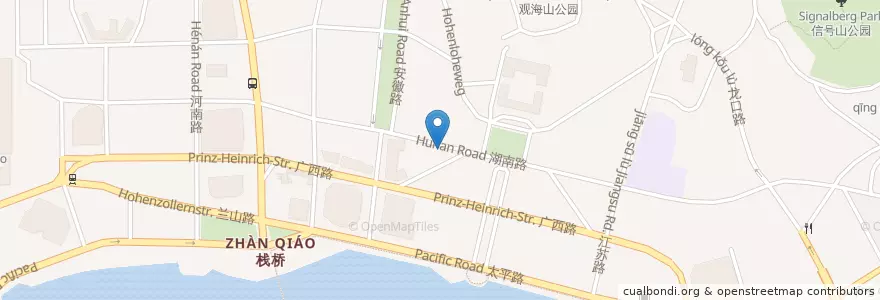 Mapa de ubicacion de U & I en China, Shandong, 青岛市, 市南区.