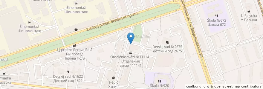 Mapa de ubicacion de Шаурма en Russie, District Fédéral Central, Moscou, Восточный Административный Округ, Район Перово.