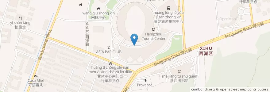 Mapa de ubicacion de 3号租车点 en China, Zhejiang, Hangzhou City, Xihu District, 灵隐街道.