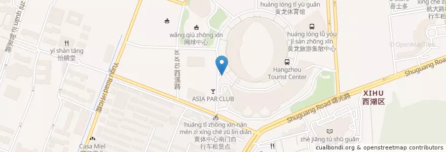 Mapa de ubicacion de 2号租车点 en Çin, Zhejiang, Hangzhou, 西湖区, 灵隐街道.