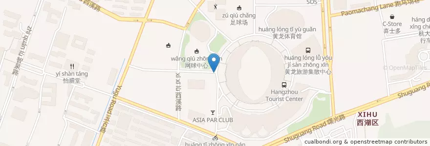 Mapa de ubicacion de 1号租车点 en 中国, 浙江省, 杭州市, 西湖区, 灵隐街道.