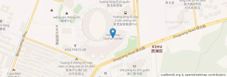 Mapa de ubicacion de 4号租车点 en 中国, 浙江省, 杭州市, 西湖区, 灵隐街道.