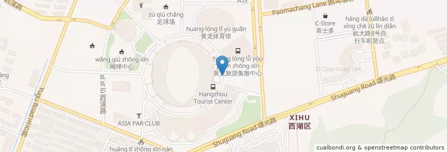 Mapa de ubicacion de 5号租车点 en 中国, 浙江省, 杭州市, 西湖区, 灵隐街道.