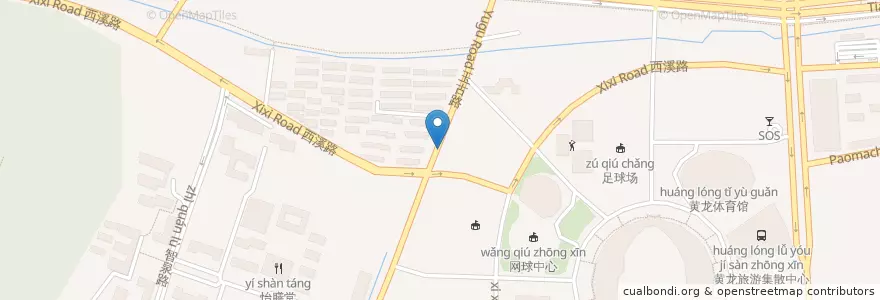 Mapa de ubicacion de 玉古路公交中心站自行车租赁点 en Çin, Zhejiang, Hangzhou, 西湖区.