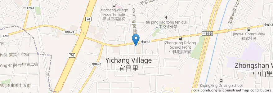 Mapa de ubicacion de 佳香味麵攤 en Taiwán, Taichung, 太平區.