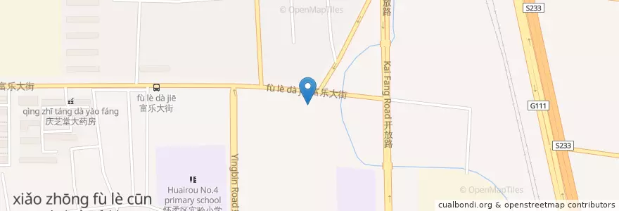 Mapa de ubicacion de 聚乐虹鳟鱼生态美食园 en 中国, 北京市, 河北省, 怀柔区 / Huairou.