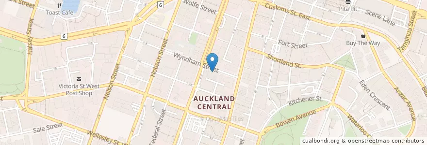 Mapa de ubicacion de Revive en New Zealand, Auckland, Waitematā.