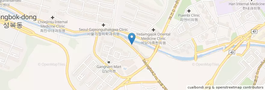 Mapa de ubicacion de 락앤웍중식당 en Corea Del Sud, Gyeonggi, 용인시, 수지구.