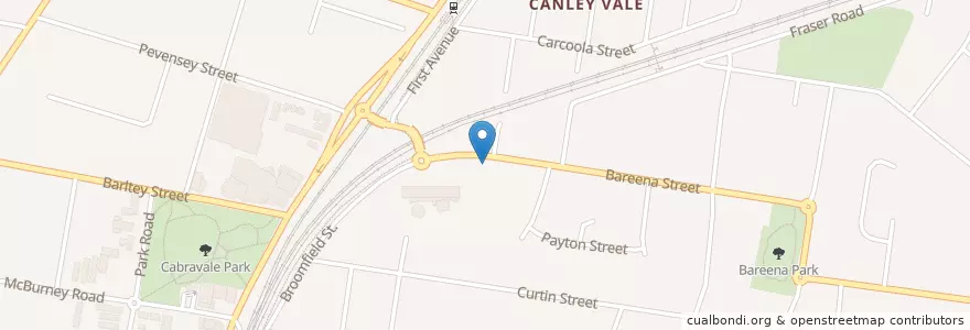 Mapa de ubicacion de Servian Youth Hall en Austrália, Nova Gales Do Sul, Sydney, Fairfield City Council.