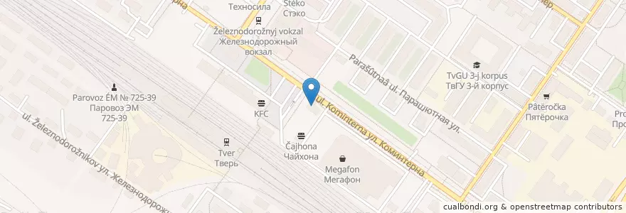 Mapa de ubicacion de Аптека N15 en Russland, Föderationskreis Zentralrussland, Oblast Twer, Городской Округ Тверь, Калининский Район.