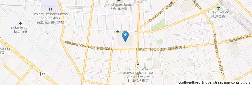 Mapa de ubicacion de さいたま市文化センター en Jepun, 埼玉県, さいたま市, 南区.