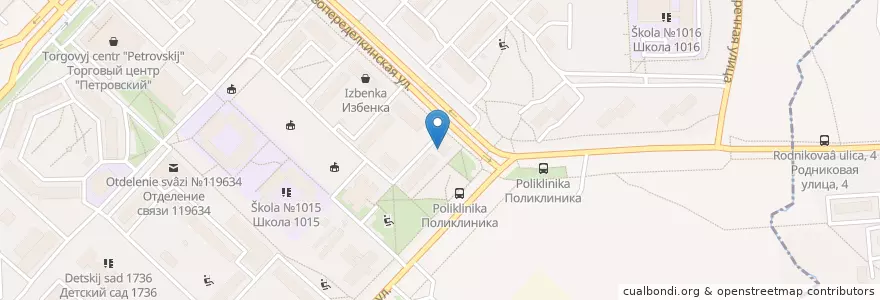 Mapa de ubicacion de Сбербанк en Russia, Distretto Federale Centrale, Москва, Западный Административный Округ, Район Ново-Переделкино.
