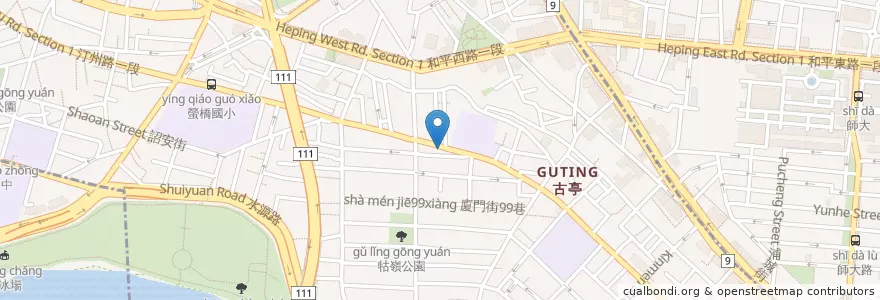Mapa de ubicacion de 錢都日式涮涮鍋 en تايوان, تايبيه الجديدة, تايبيه, 中正區.