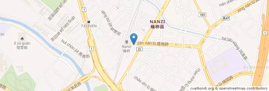 Mapa de ubicacion de 扭登和 en Taïwan, Kaohsiung, 楠梓區.