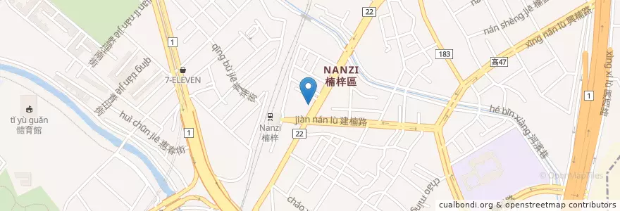 Mapa de ubicacion de 八方雲集 en Taiwán, Kaohsiung, 楠梓區.