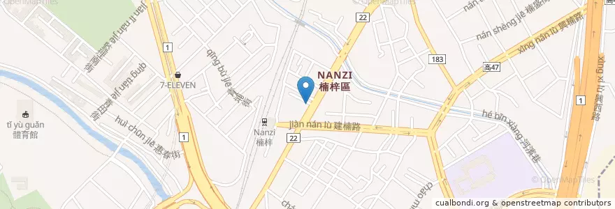 Mapa de ubicacion de 慢板咖啡 en Taiwan, Kaohsiung, 楠梓區.