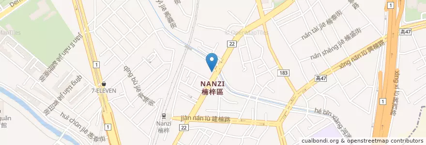 Mapa de ubicacion de 弘爺漢堡 en Tayvan, Kaohsiung, 楠梓區.