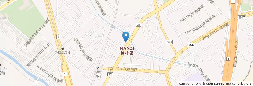 Mapa de ubicacion de 晨間廚房 en تايوان, كاوهسيونغ, 楠梓區.