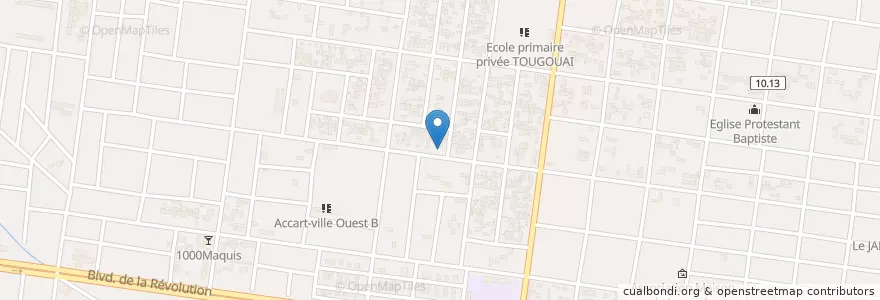Mapa de ubicacion de Eglise en Буркина-Фасо, Верхние Бассейны, Уэ.
