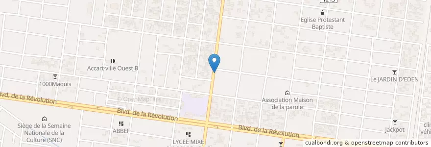 Mapa de ubicacion de Caféteria en Burkina Faso, Hauts-Bassins, Houet.