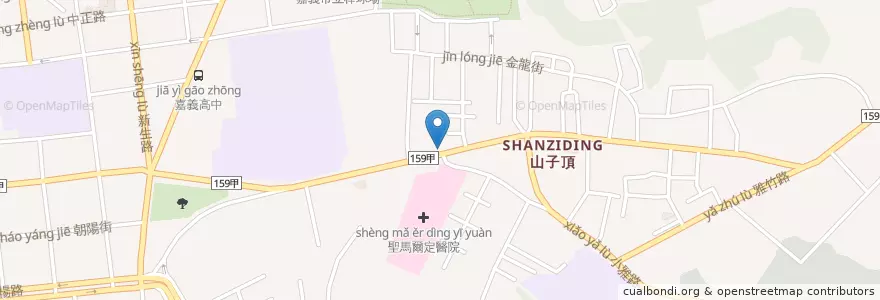 Mapa de ubicacion de 山頂香 肉燥飯 爌肉飯 en 臺灣, 臺灣省, 嘉義市, 嘉義縣, 東區.