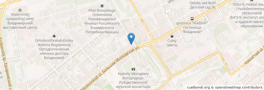Mapa de ubicacion de Столовая "Рублик" en Russia, Distretto Federale Centrale, Владимирская Область, Городской Округ Владимир.