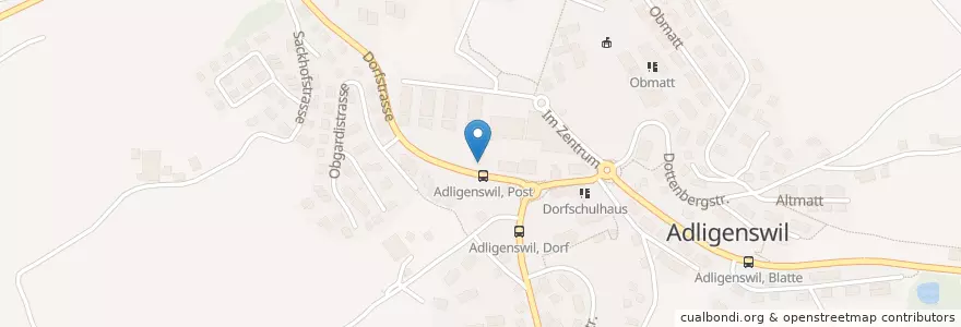 Mapa de ubicacion de Die Post en Швейцария, Люцерн, Adligenswil.