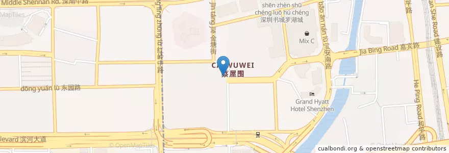 Mapa de ubicacion de 佛齋蓮路素食府 en چین, گوانگ‌دونگ, شنژن, لاوهو, 桂园街道.