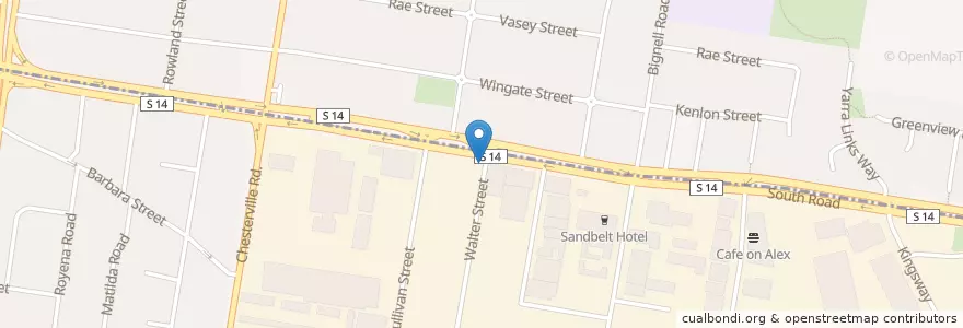 Mapa de ubicacion de Cool bean Kitchen Burger bar en Australien, Victoria, City Of Kingston.