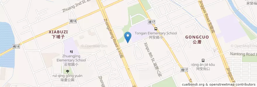 Mapa de ubicacion de 福利川菜 en 台湾, 桃園市, 桃園区.