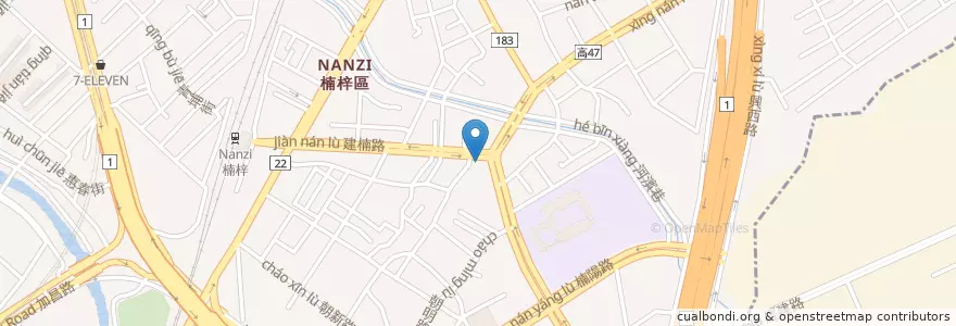 Mapa de ubicacion de 達美樂 en Taiwan, Kaohsiung, 楠梓區.