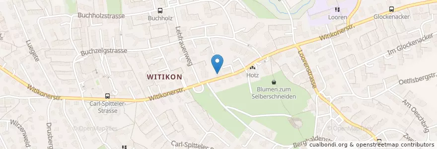 Mapa de ubicacion de Morgentisch, Mittag-/Abendhort Witikon en İsviçre, Zürih, Bezirk Zürich, Zürich.