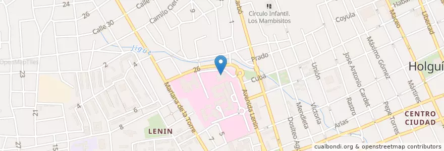 Mapa de ubicacion de Aulas Docentes Hospital Vladimir Ilich Lenin en Cuba, Holguín, Holguín.