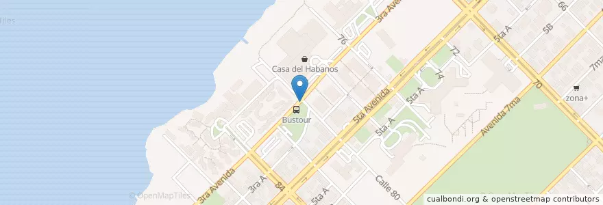 Mapa de ubicacion de Sandwich en 古巴, La Habana, Playa.