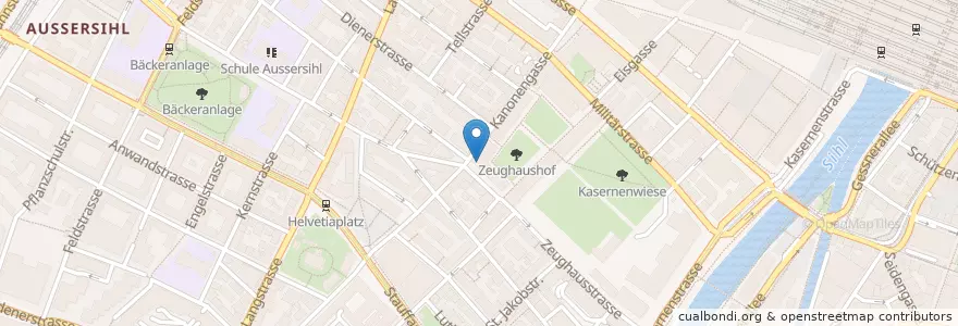 Mapa de ubicacion de Alte Kaserne en Suisse, Zurich, District De Zurich, Zurich.