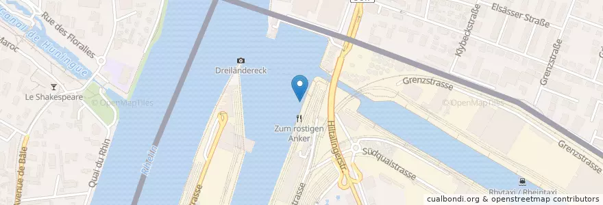 Mapa de ubicacion de Rhytaxi / Rheintaxi en سويسرا, مدينة بازل, Basel.