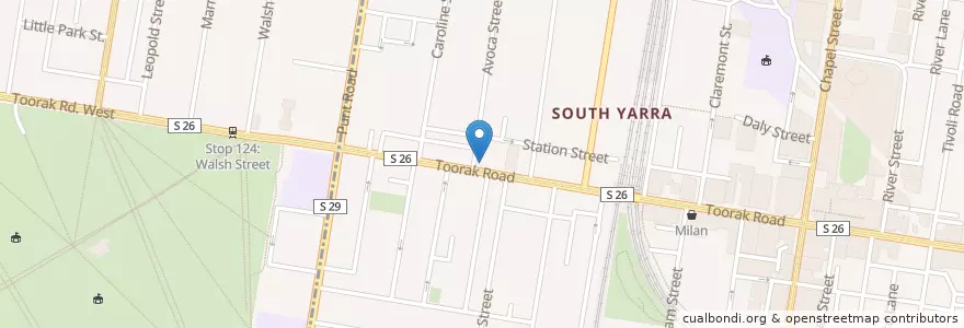 Mapa de ubicacion de South Yarra Pharmacy en Australia, Victoria, City Of Stonnington.