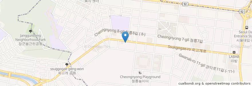 Mapa de ubicacion de IBK기업은행 365 en Corée Du Sud, Séoul, 관악구, 청룡동.