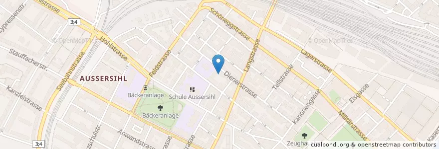 Mapa de ubicacion de Kinderhaus Bozza Lukashof en Switzerland, Zurich, District Zurich, Zurich.