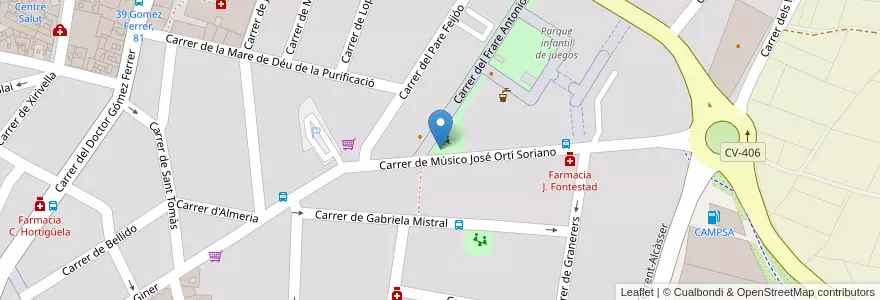 Mapa de ubicacion de 52.Torrent - Fray Antoni Panes en إسبانيا, منطقة بلنسية, فالنسيا, L'Horta Oest, Torrent.