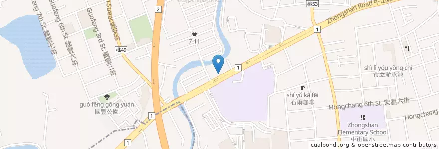 Mapa de ubicacion de Domino's Pizza en 台湾, 桃園市, 桃園区.