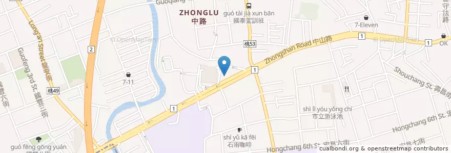 Mapa de ubicacion de Pizza Hut en 臺灣, 桃園市, 桃園區.